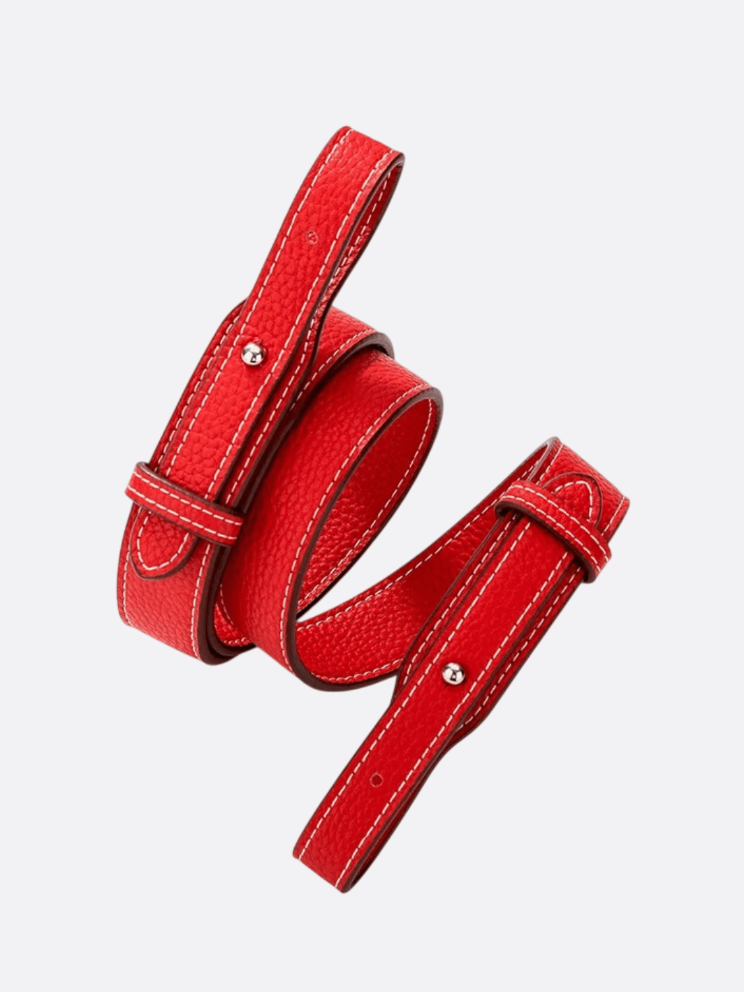 bandoulière cuir pour sac rouge bouton argenté