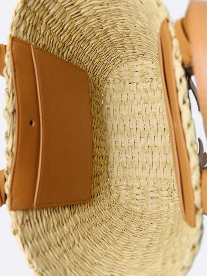 Bolso de mimbre y piel 