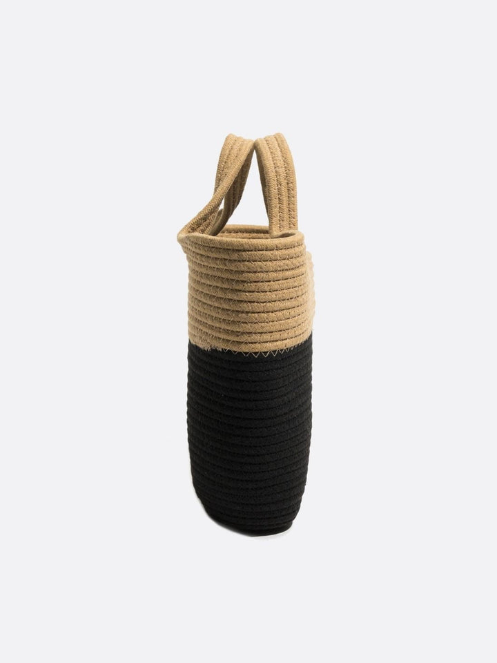 Bolso cesta negro y beige